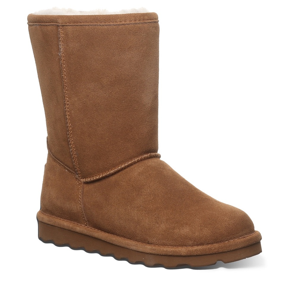 Bearpaw Emma Short Hickory Suede‎ Sheepskin Wool Lined Winter Boots Unisex NWOT